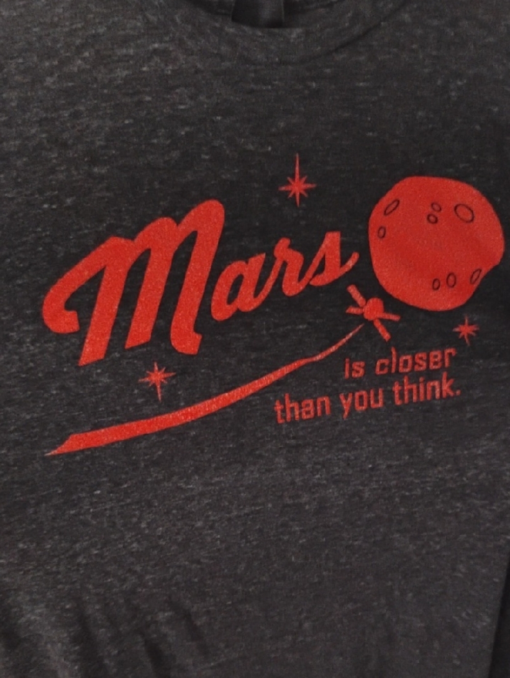 Mars Graphic Tee in Red on Charcoal